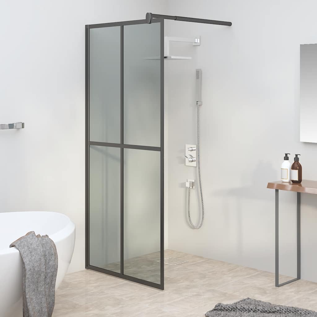 vidaXL Walk-in Shower Screen 80x195 cm Dark Tempered Glass