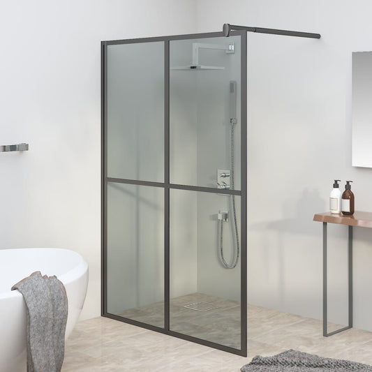 vidaXL Walk-in Shower Screen 140x195 cm Dark Tempered Glass