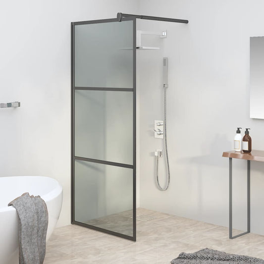vidaXL Shower walls Black 80 x 195 cm Glass and Aluminium