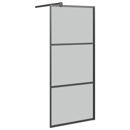 vidaXL Shower walls Black 90 x 195 cm Glass and Aluminium
