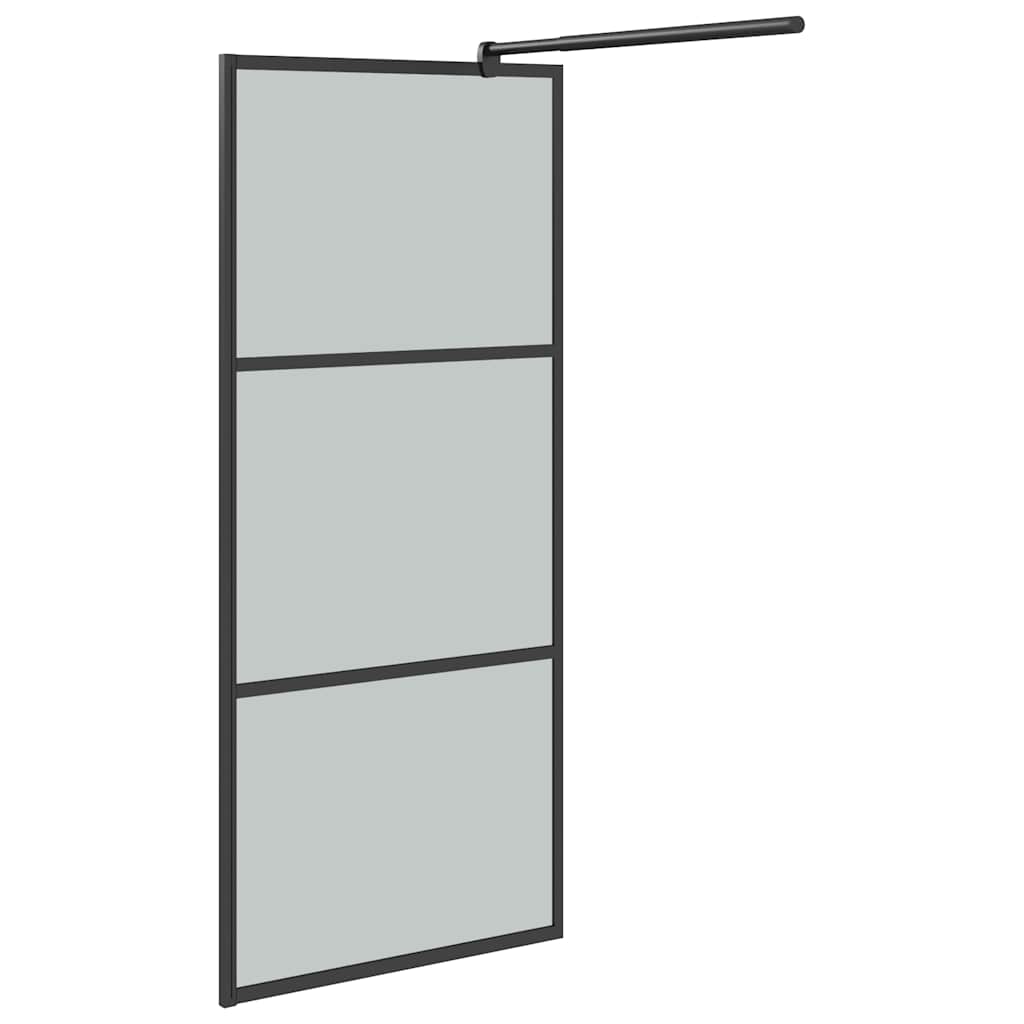vidaXL Shower walls Black 90 x 195 cm Glass and Aluminium