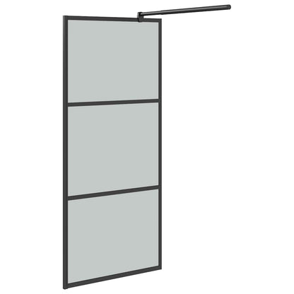 vidaXL Shower walls Black 90 x 195 cm Glass and Aluminium