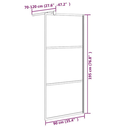 vidaXL Shower walls Black 90 x 195 cm Glass and Aluminium