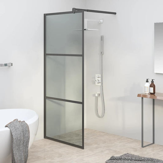 vidaXL Shower walls Black 90 x 195 cm Glass and Aluminium