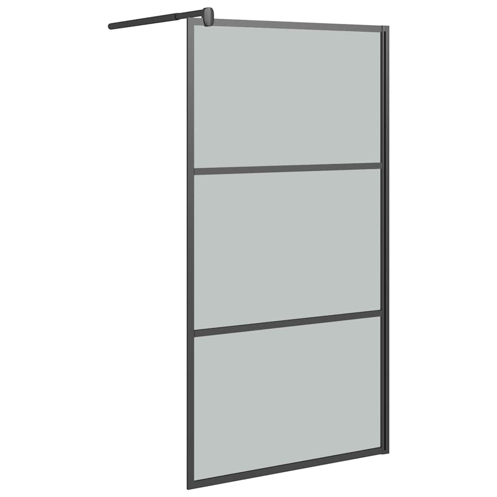vidaXL Shower walls Black 100 x 195 cm Glass and Aluminium