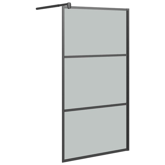 vidaXL Shower walls Black 100 x 195 cm Glass and Aluminium