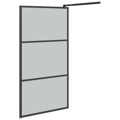 vidaXL Shower walls Black 100 x 195 cm Glass and Aluminium