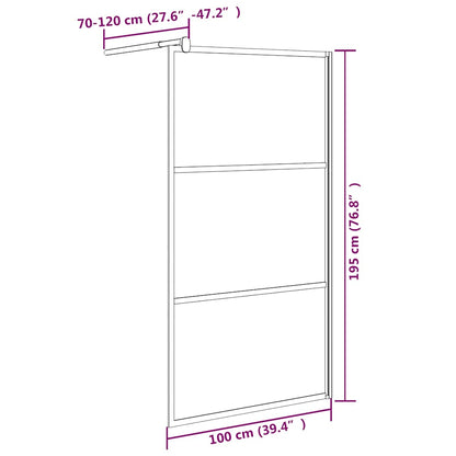 vidaXL Shower walls Black 100 x 195 cm Glass and Aluminium