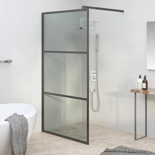vidaXL Shower walls Black 100 x 195 cm Glass and Aluminium