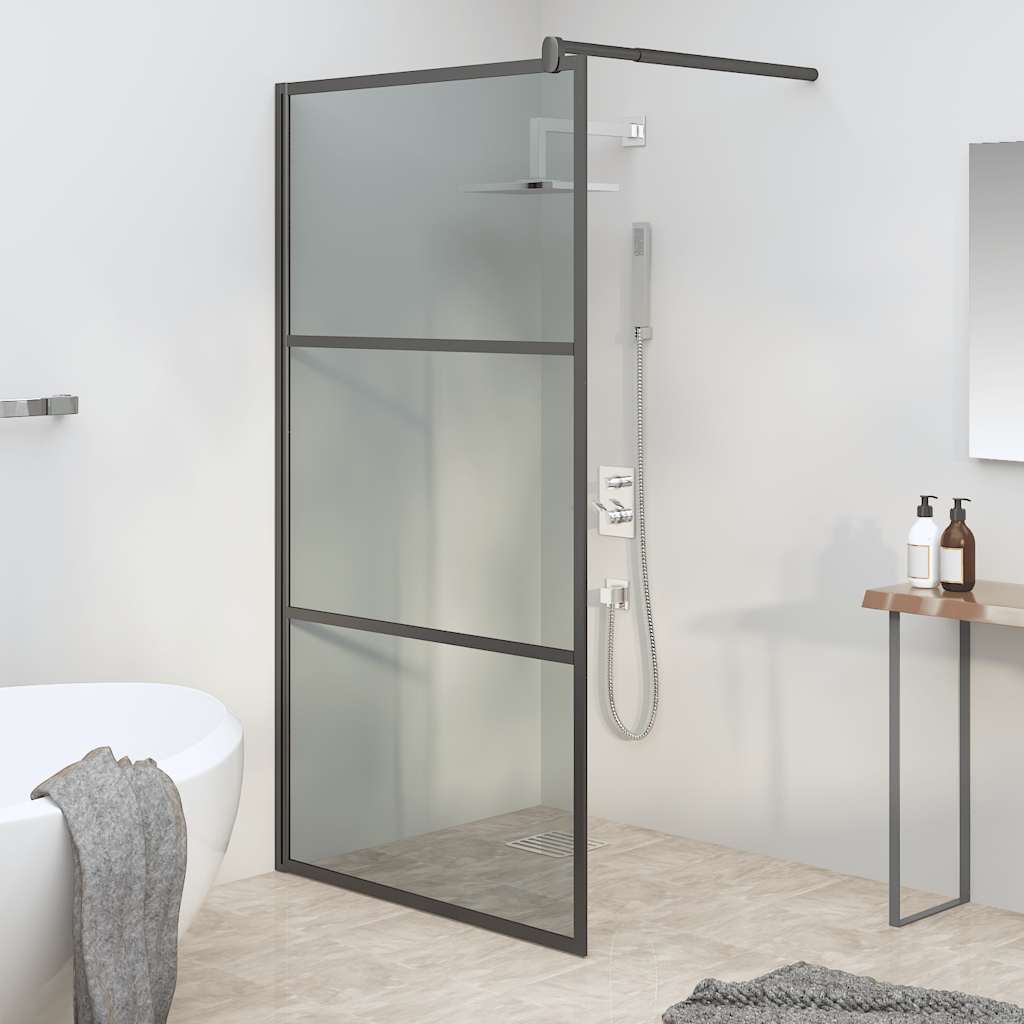 vidaXL Shower walls Black 115 x 195 cm Glass and Aluminium