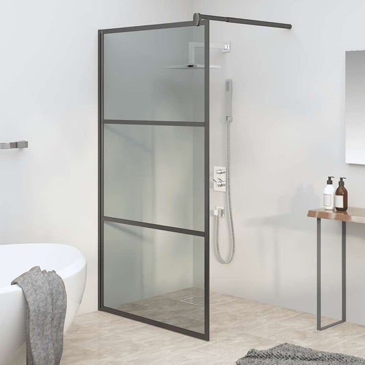 vidaXL Shower walls Black 115 x 195 cm Glass and Aluminium