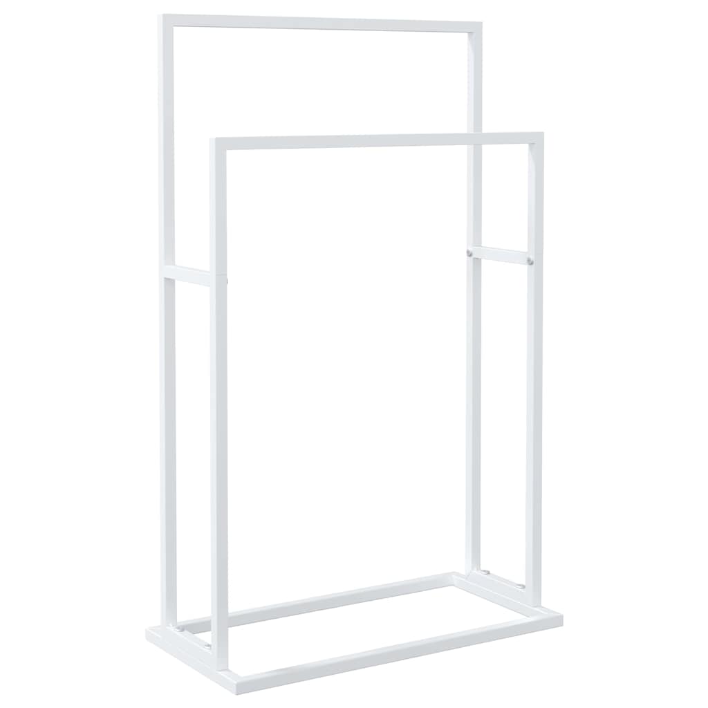 343088 vidaXL Freestanding Towel Rack White 48x24x78,5 cm Iron