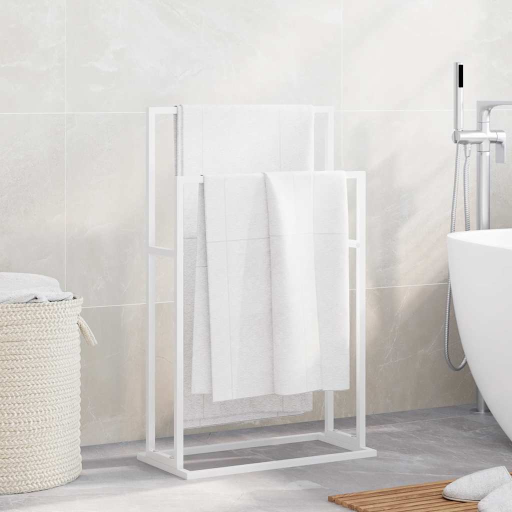 343088 vidaXL Freestanding Towel Rack White 48x24x78,5 cm Iron