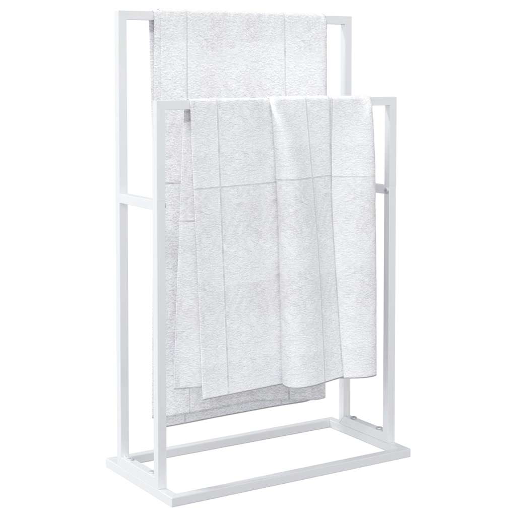 343088 vidaXL Freestanding Towel Rack White 48x24x78,5 cm Iron