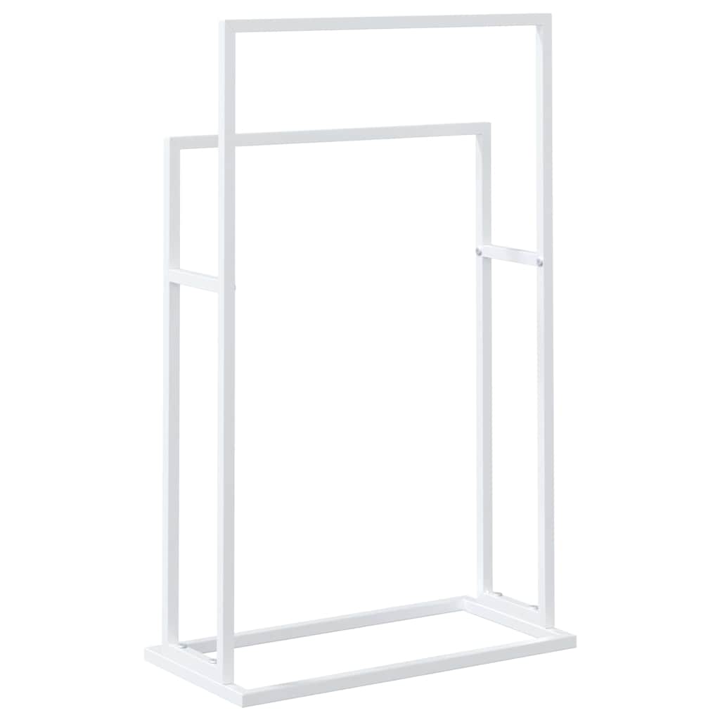 343088 vidaXL Freestanding Towel Rack White 48x24x78,5 cm Iron