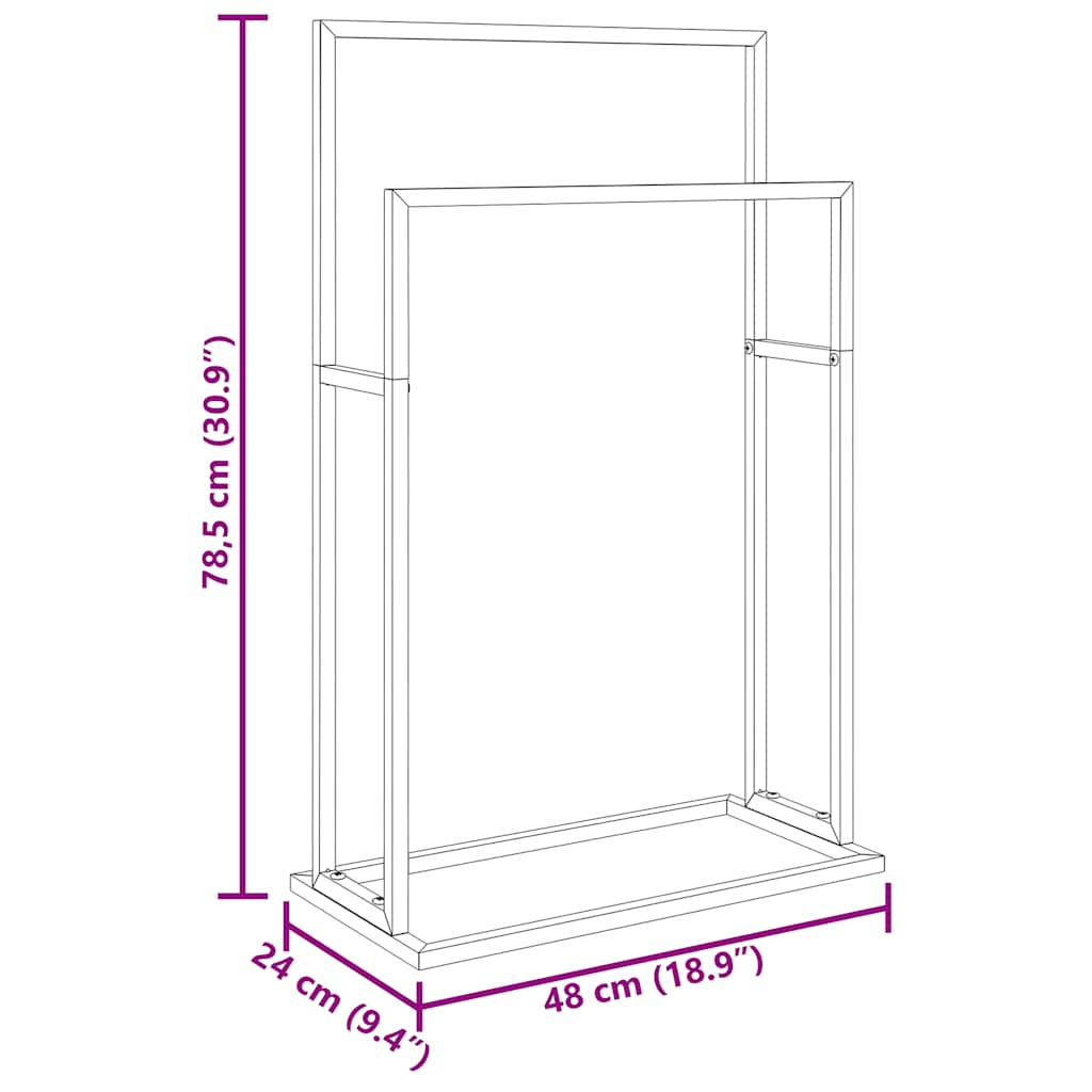 vidaXL Freestanding Towel Rack White 48x24x78.5 cm Iron