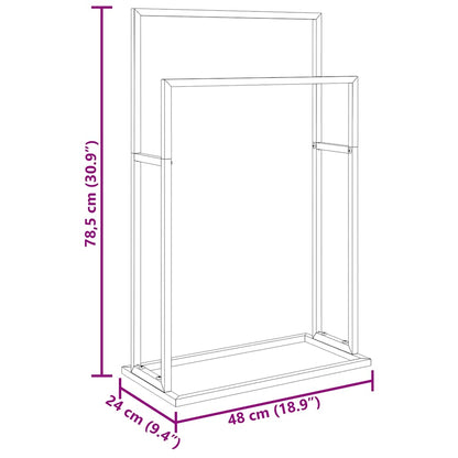 vidaXL Freestanding Towel Rack White 48x24x78.5 cm Iron