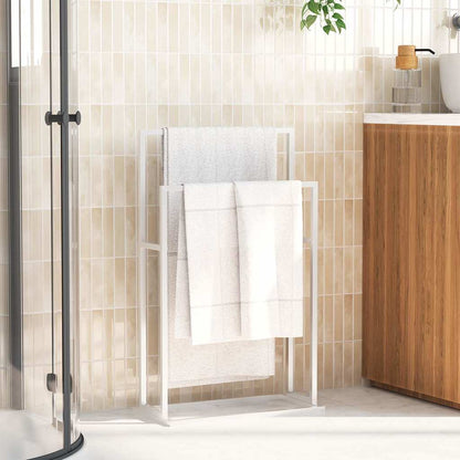 343088 vidaXL Freestanding Towel Rack White 48x24x78,5 cm Iron