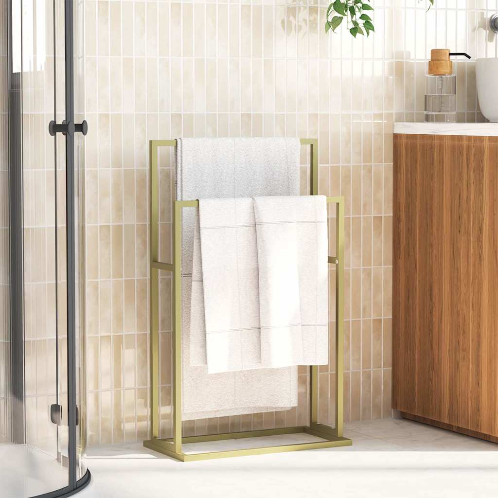 vidaXL Freestanding Towel Rack Gold 48x24x78,5 cm Iron