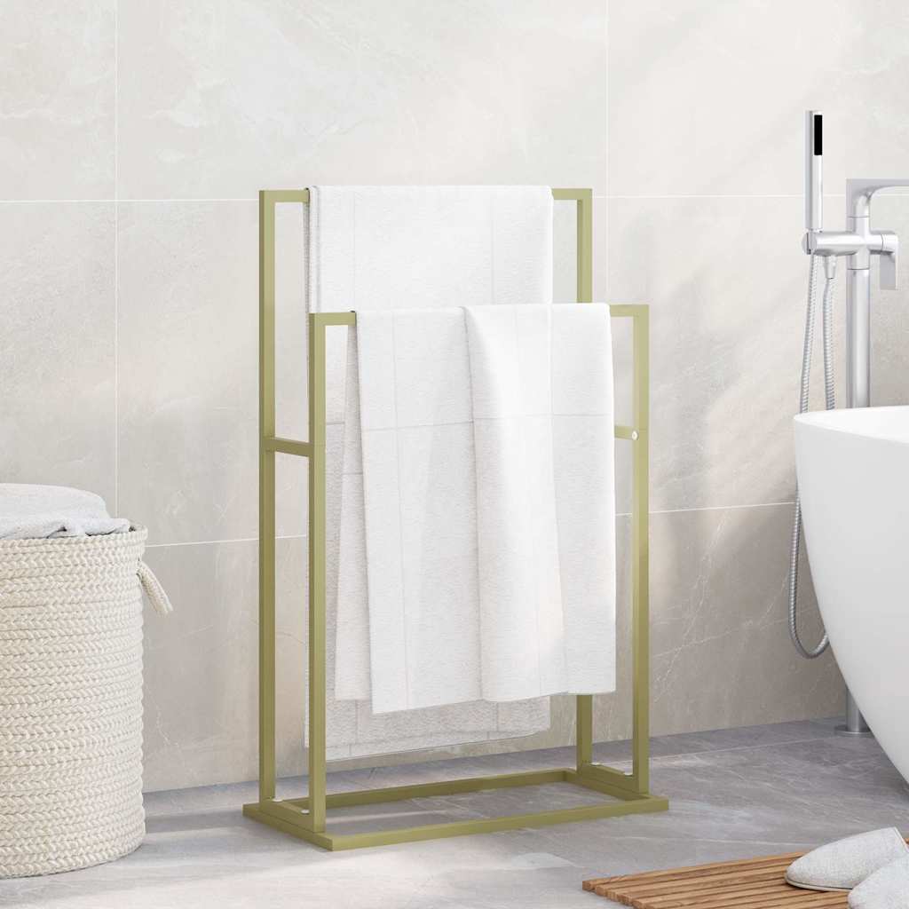 vidaXL Freestanding Towel Rack Gold 48x24x78,5 cm Iron