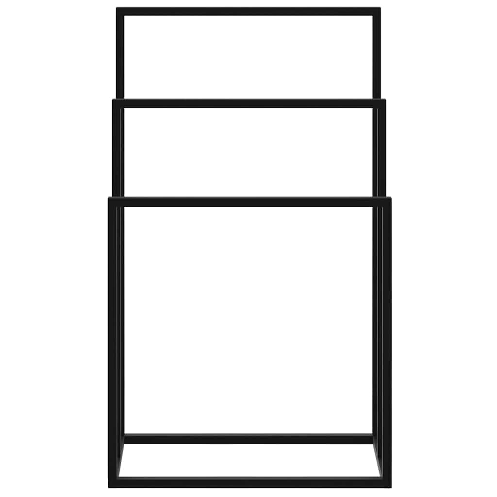 vidaXL Freestanding Towel Rack Black 48x24x79 cm Iron