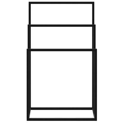 vidaXL Freestanding Towel Rack Black 48x24x79 cm Iron