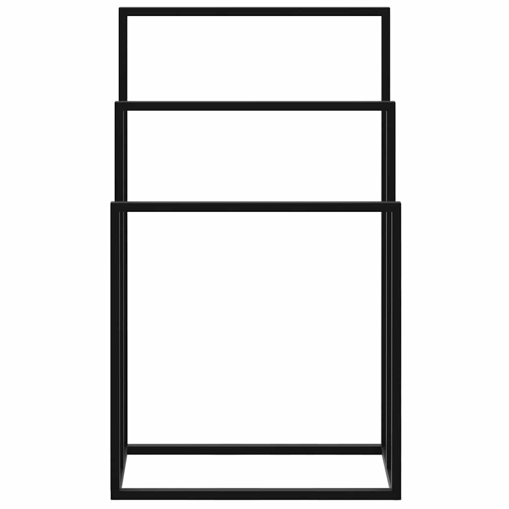 vidaXL Freestanding Towel Rack Black 48x24x79 cm Iron