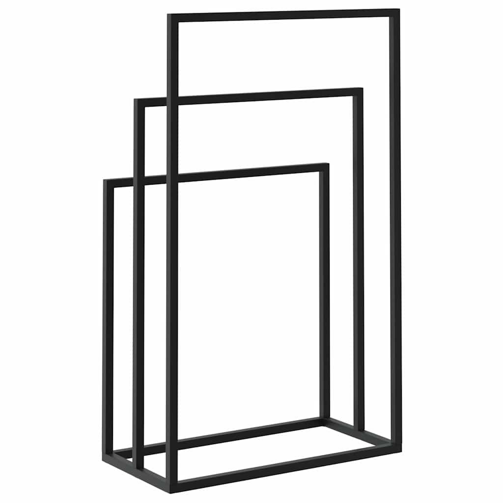 vidaXL Freestanding Towel Rack Black 48x24x79 cm Iron