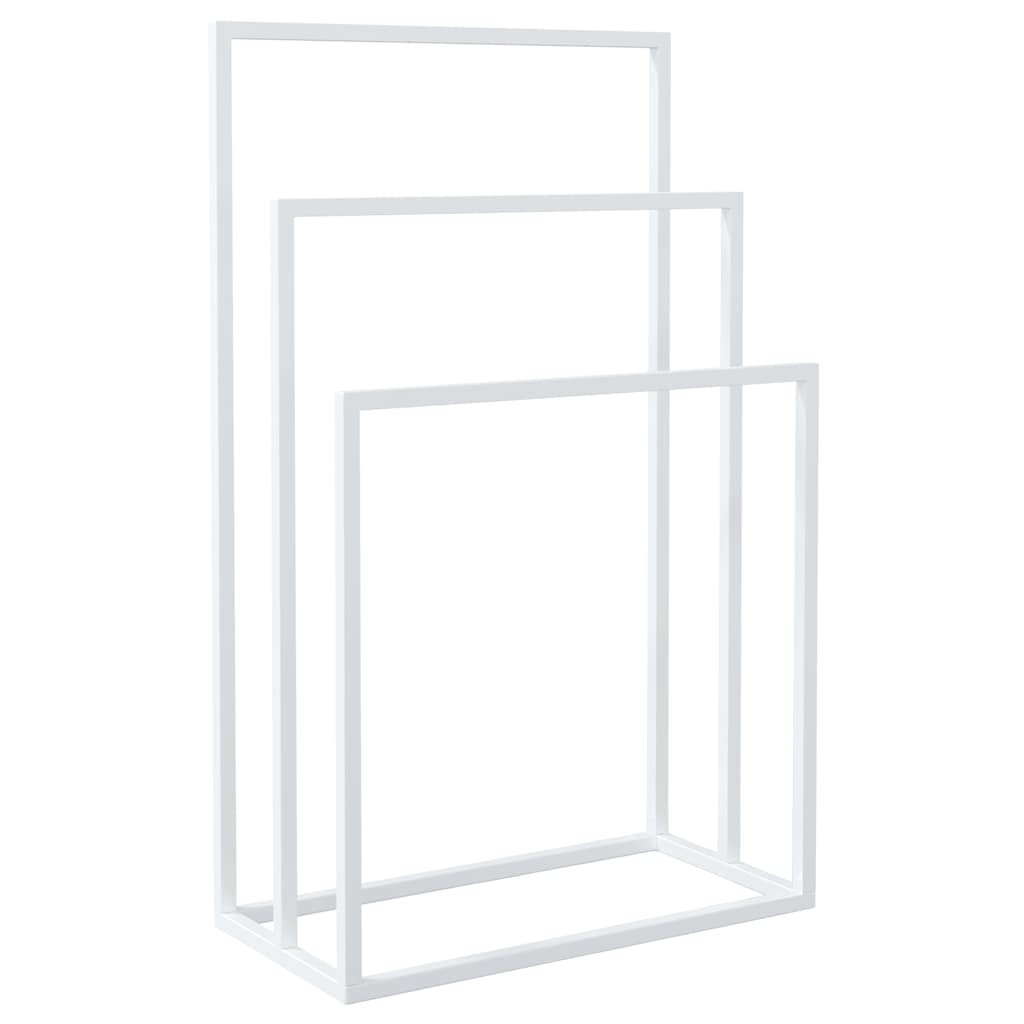vidaXL Freestanding Towel Rack White 48x24x79 cm Iron
