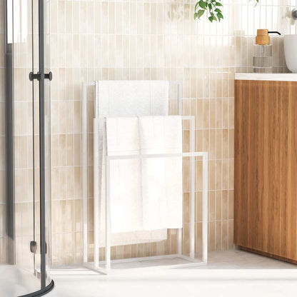 vidaXL Freestanding Towel Rack White 48x24x79 cm Iron