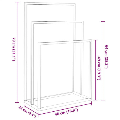 vidaXL Freestanding Towel Rack White 48x24x79 cm Iron
