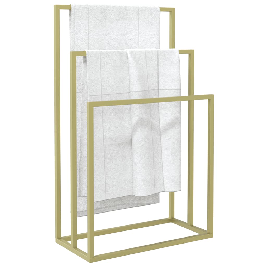 vidaXL Freestanding Towel Rack Gold 48x24x79 cm Iron