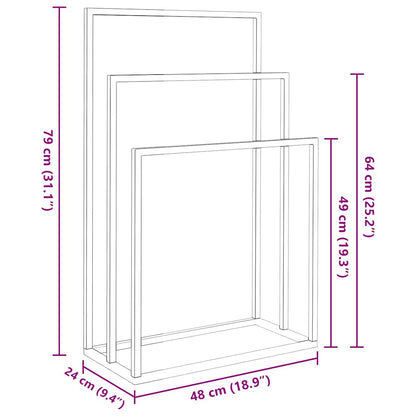 vidaXL Freestanding Towel Rack Gold 48x24x79 cm Iron