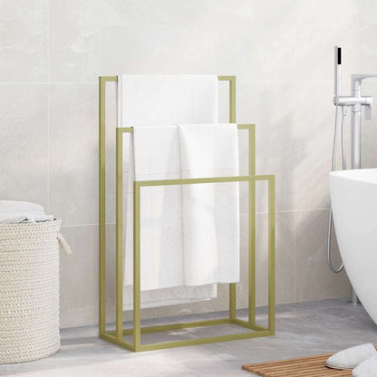 343092 vidaXL Freestanding Towel Rack Gold 48x24x79 cm Iron