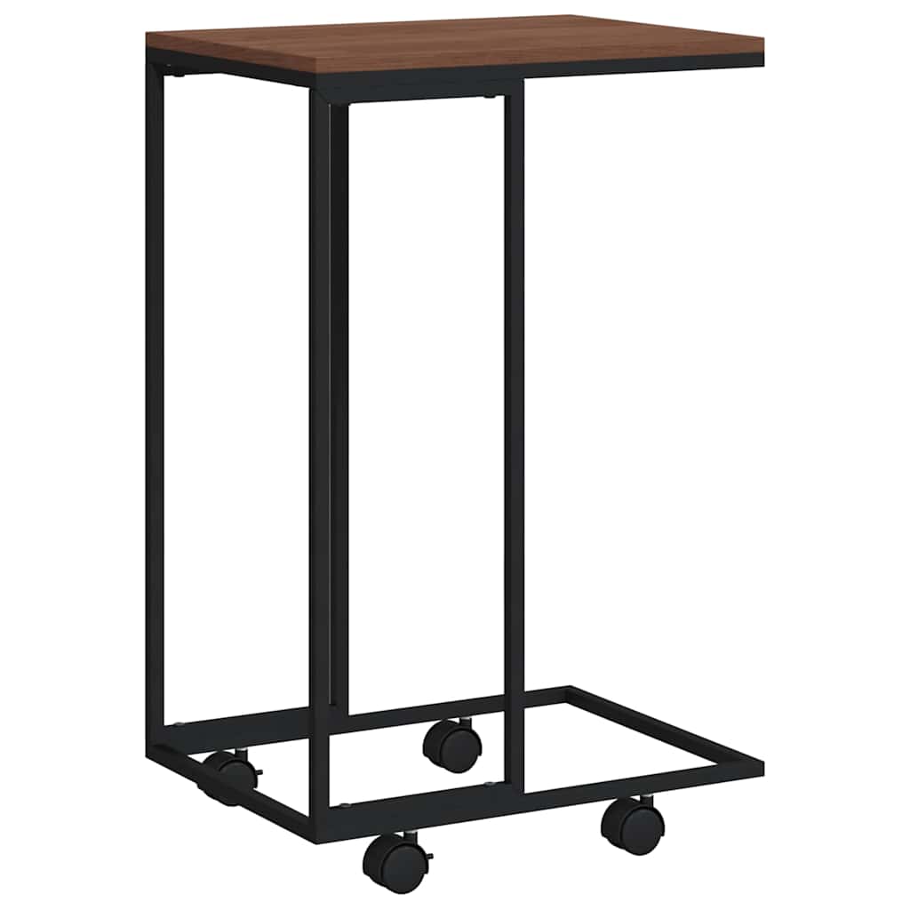 343096 vidaXL Side Table with Wheels Black 40x30x63,5 cm Engineered Wood