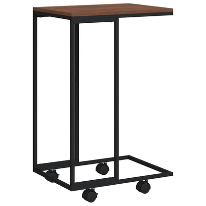 343096 vidaXL Side Table with Wheels Black 40x30x63,5 cm Engineered Wood