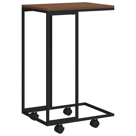 343096 vidaXL Side Table with Wheels Black 40x30x63,5 cm Engineered Wood