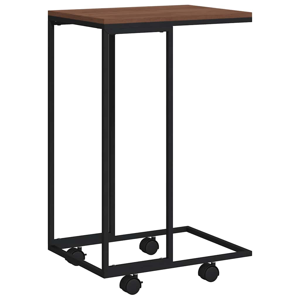 vidaXL Side Table | Black and brown | Engineered wood, Iron | Compact | Portable