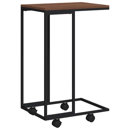 vidaXL Side Table | Black and brown | Engineered wood, Iron | Compact | Portable