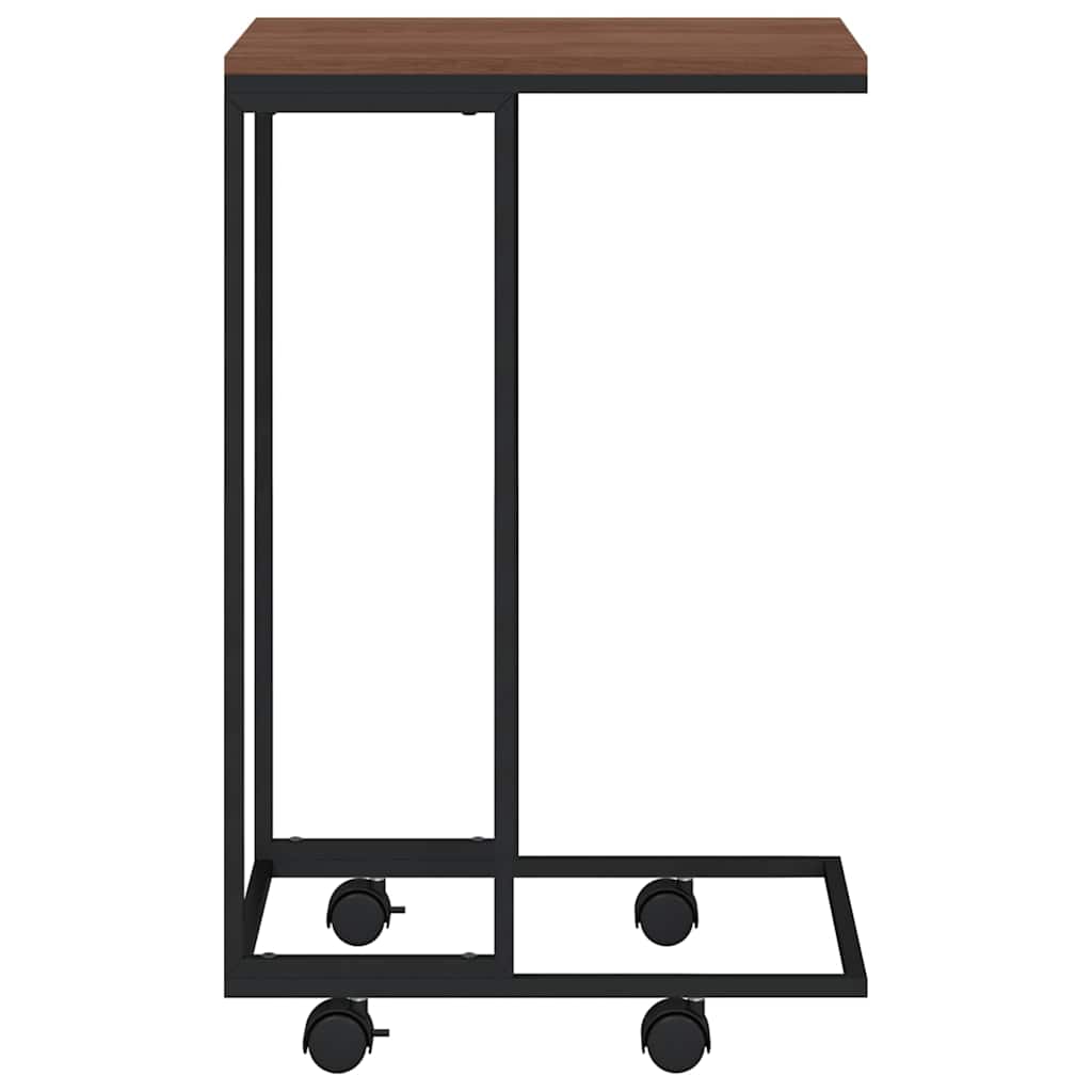 343096 vidaXL Side Table with Wheels Black 40x30x63,5 cm Engineered Wood