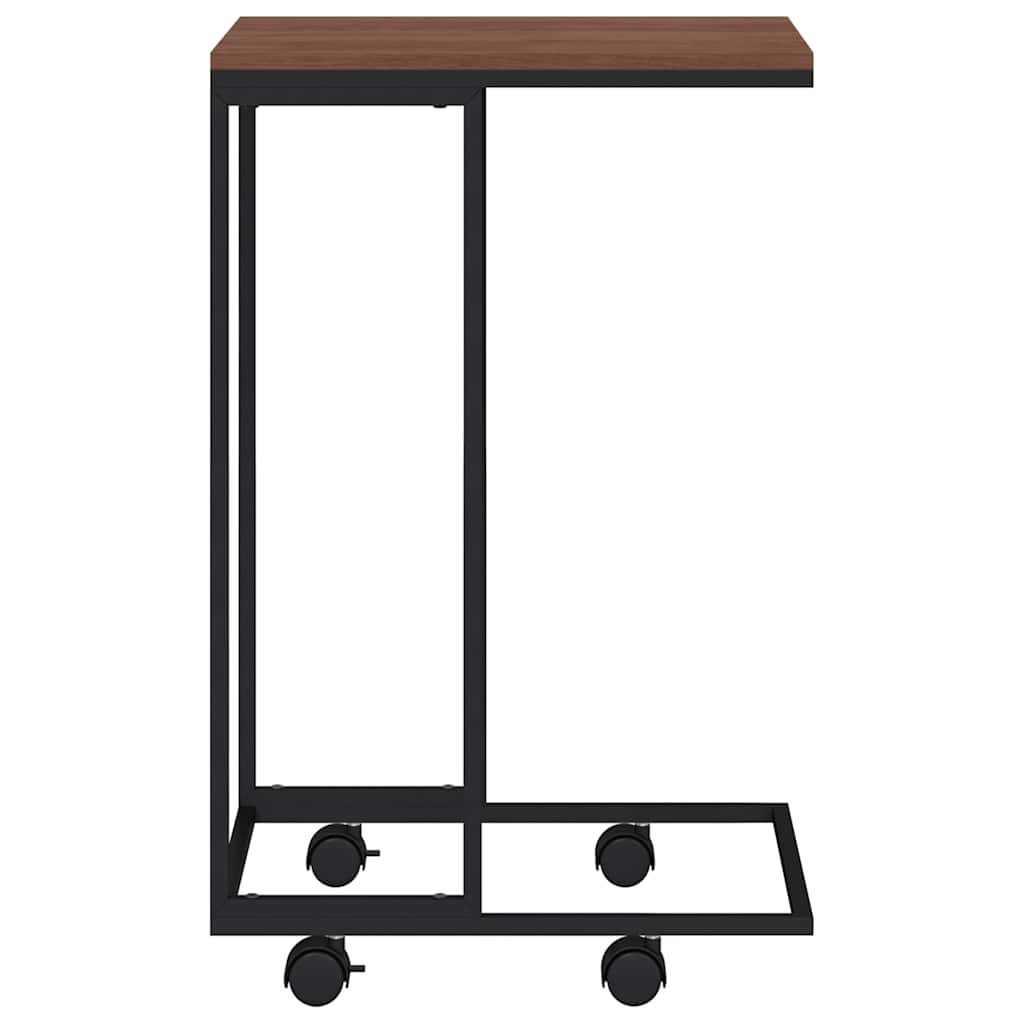 vidaXL Side Table | Black and brown | Engineered wood, Iron | Compact | Portable