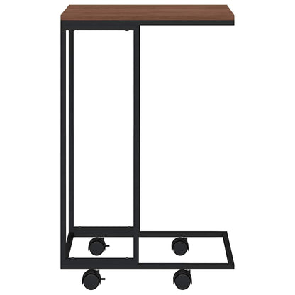 vidaXL Side Table | Black and brown | Engineered wood, Iron | Compact | Portable