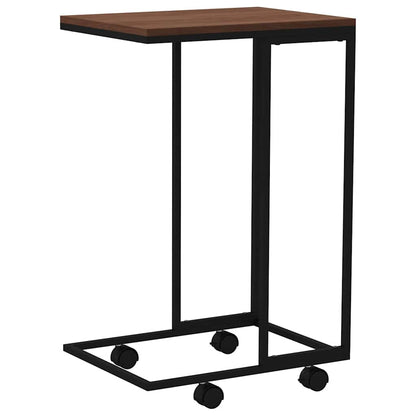 vidaXL Side Table | Black and brown | Engineered wood, Iron | Compact | Portable