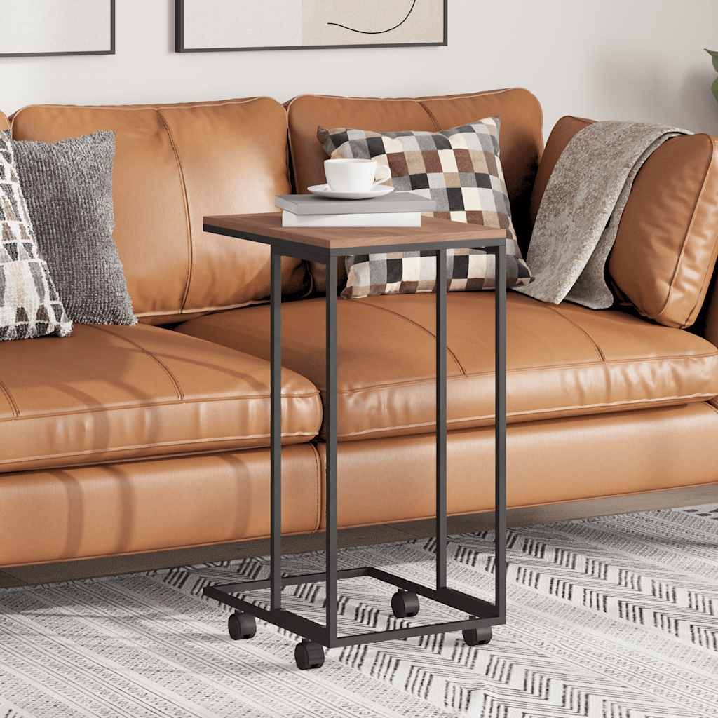 vidaXL Side Table | Black and brown | Engineered wood, Iron | Compact | Portable