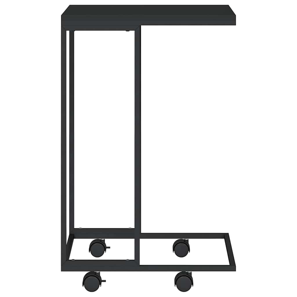 343097 vidaXL Side Table with Wheels Black 40x30x63,5 cm Engineered Wood