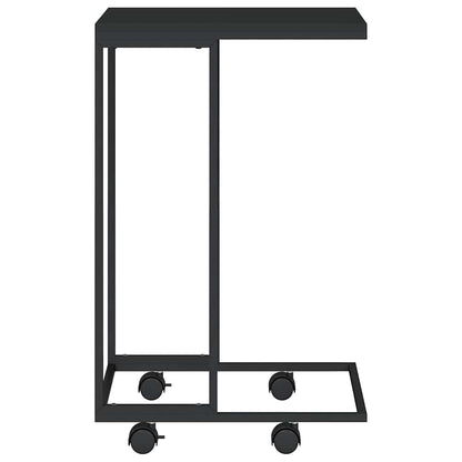 343097 vidaXL Side Table with Wheels Black 40x30x63,5 cm Engineered Wood