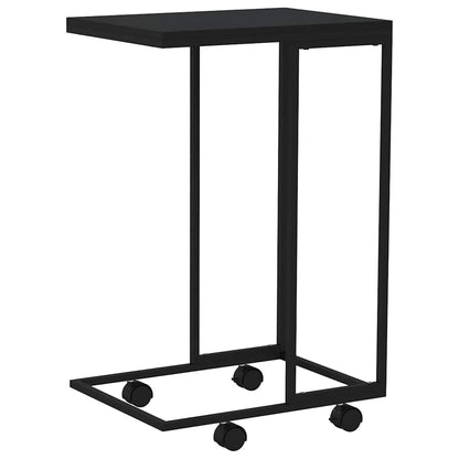 343097 vidaXL Side Table with Wheels Black 40x30x63,5 cm Engineered Wood