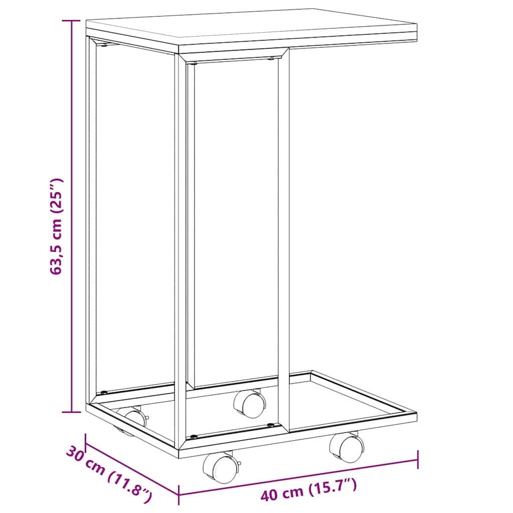 vidaXL Side Table | Black | Engineered wood, iron | Small |  Portable