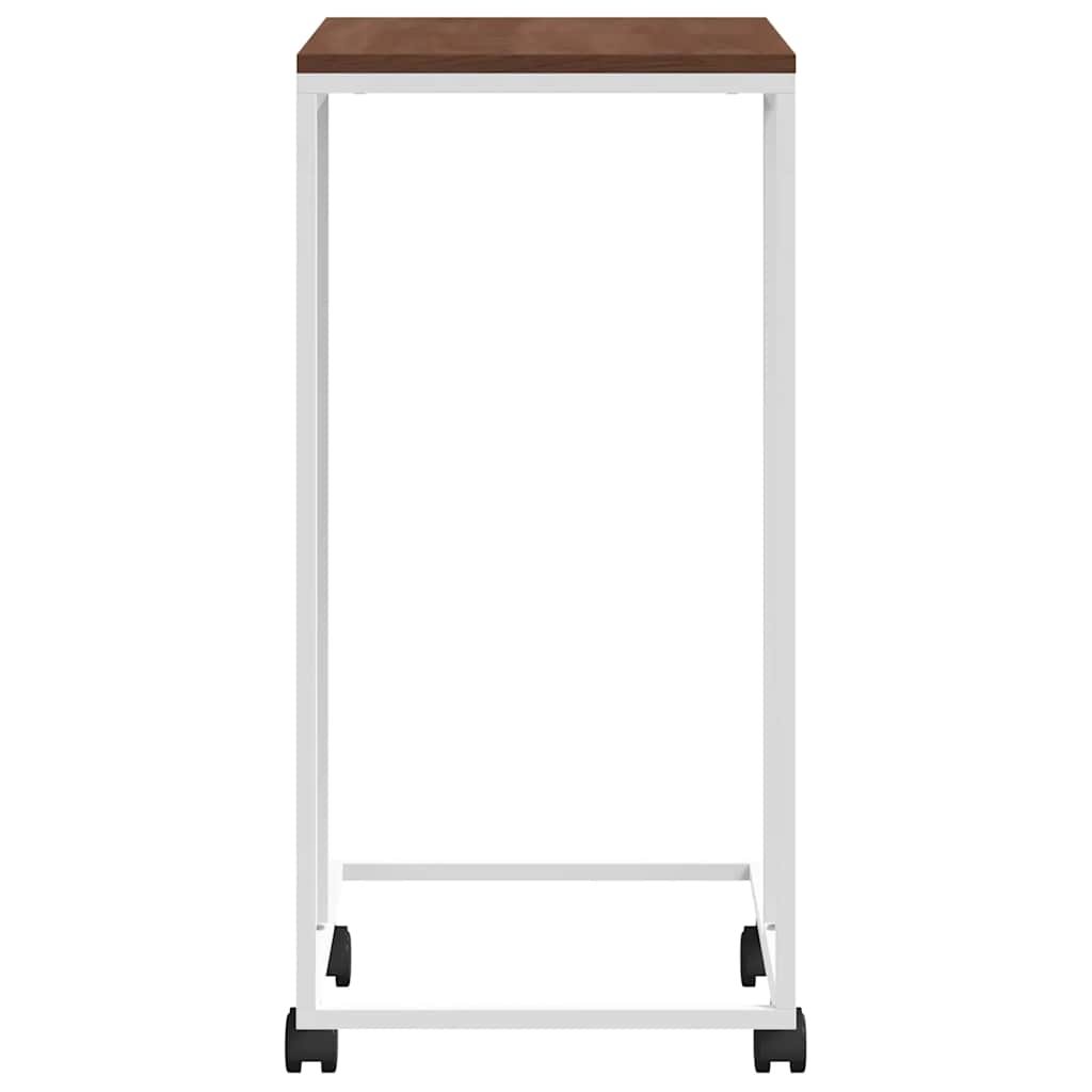 vidaXL Side Table | White and Brown | Engineered wood, iron | Small | Portable
