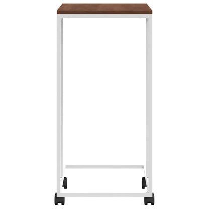 vidaXL Side Table | White and Brown | Engineered wood, iron | Small | Portable